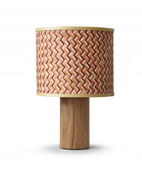 Lampa stojąca PHIL z plecionego bambusa – styl orientalny, beżowa, brązowa, pomarańczowa, idealna do jadalni i salonu