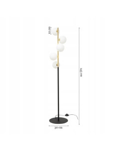 Lampa stojąca ALI industrialna czarno-złota - nowoczesne oświetlenie do salonu i sypialni od Zuma Line 2