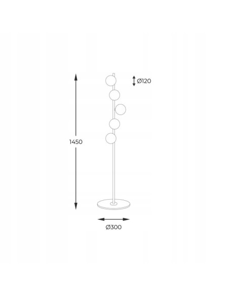 Lampa stojąca ALI industrialna czarno-złota - nowoczesne oświetlenie do salonu i sypialni od Zuma Line
