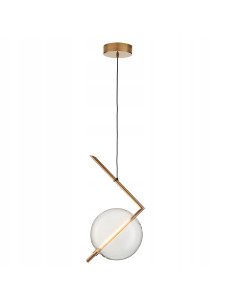 Lampa wisząca AMORE - Złota elegancja z kloszem w kształcie bańki, nowoczesne LED, regulowana wysokość 50-250 cm