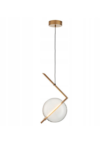 Lampa wisząca AMORE - Złota elegancja z kloszem w kształcie bańki, nowoczesne LED, regulowana wysokość 50-250 cm