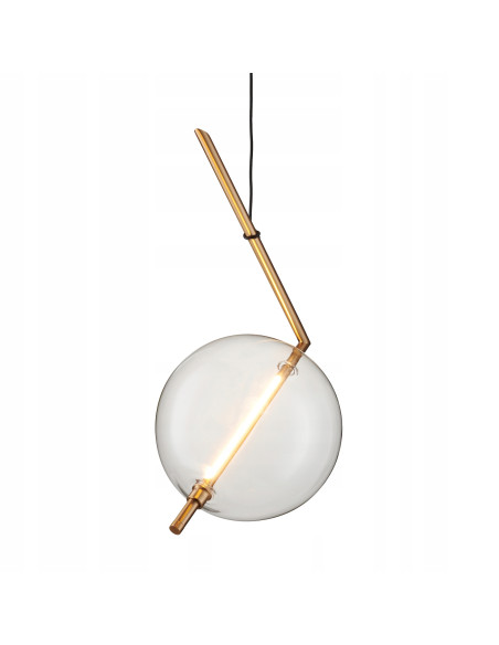 Lampa wisząca AMORE - Złota elegancja z kloszem w kształcie bańki, nowoczesne LED, regulowana wysokość 50-250 cm