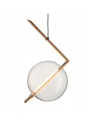 Lampa wisząca AMORE - Złota elegancja z kloszem w kształcie bańki, nowoczesne LED, regulowana wysokość 50-250 cm