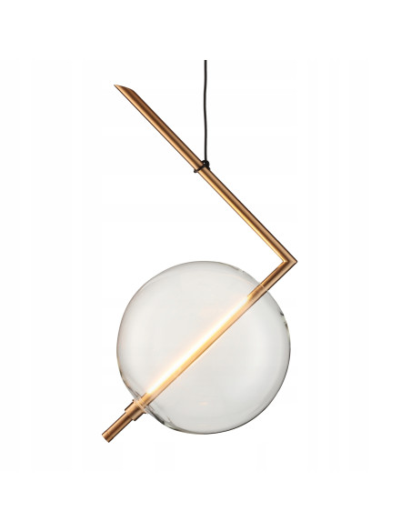 Lampa wisząca AMORE - Złota elegancja z kloszem w kształcie bańki, nowoczesne LED, regulowana wysokość 50-250 cm