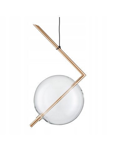 Lampa wisząca AMORE - Złota elegancja z kloszem w kształcie bańki, nowoczesne LED, regulowana wysokość 50-250 cm