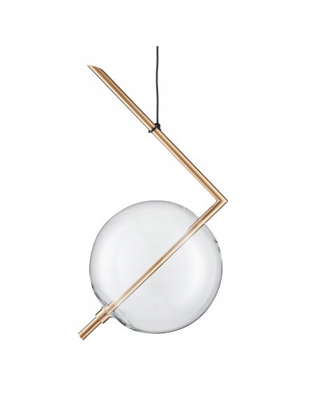 Lampa wisząca AMORE - Złota elegancja z kloszem w kształcie bańki, nowoczesne LED, regulowana wysokość 50-250 cm