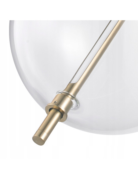 Lampa wisząca AMORE - Złota elegancja z kloszem w kształcie bańki, nowoczesne LED, regulowana wysokość 50-250 cm