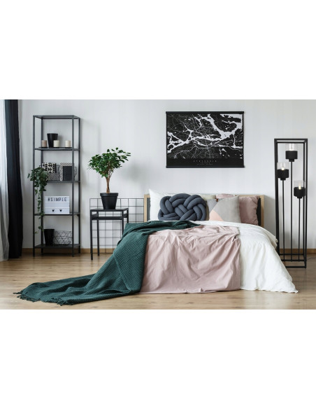 Lampa Podłogowa ROMA CAGE z Metalowym Prostopadłościanem i Industrialnymi Kloszami E27, Czarna Przezroczysta