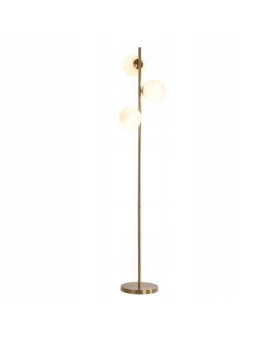 Lampa Stojąca DORADO - Klasyczna Elegancja z Kulistymi Kloszami w Złotym Wykończeniu do Wnętrz Nowoczesnych i Retro