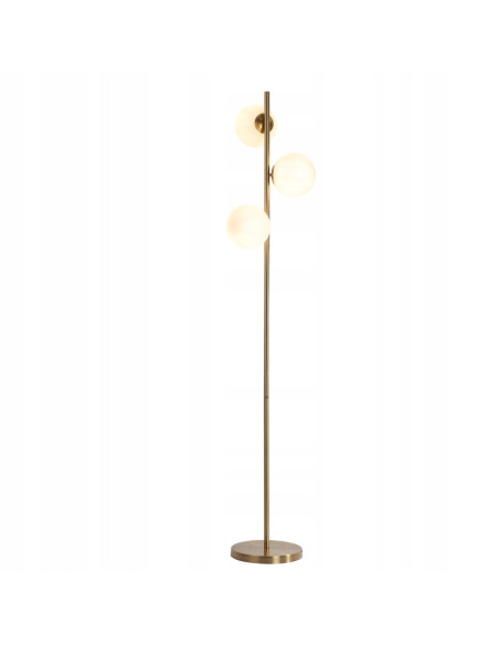 Lampa Stojąca DORADO - Klasyczna Elegancja z Kulistymi Kloszami w Złotym Wykończeniu do Wnętrz Nowoczesnych i Retro