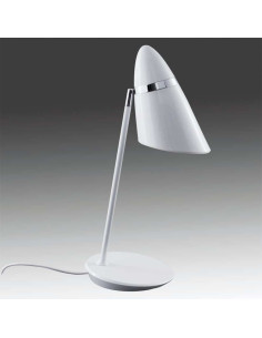 Lampa biurkowa Elmo Tavolo Bianco - elegancka lampa z regulacją kąta padania światła w białym metalu. 2