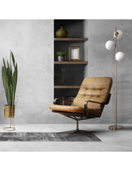 Lampa Stojąca DORADO - Klasyczna Elegancja z Kulistymi Kloszami w Złotym Wykończeniu do Wnętrz Nowoczesnych i Retro