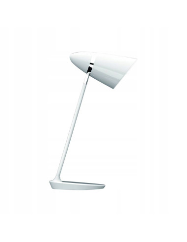 Lampa biurkowa Elmo Tavolo Bianco - elegancka lampa z regulacją kąta padania światła w białym metalu.