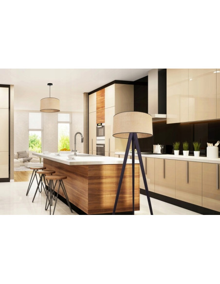 Elegancka Lampa Podłogowa na Trójnogu z Juty JUTA – Stylowy Akcent do Wnętrz w Biurze, Salonie i Sypialni