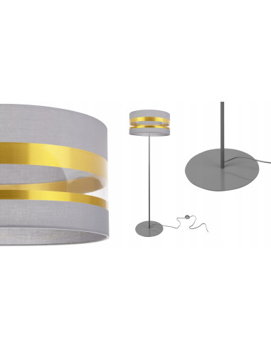 Lampa podłogowa Intense Gold z eleganckim abażurem – nowoczesny akcent w klasycznej aranżacji wnętrz