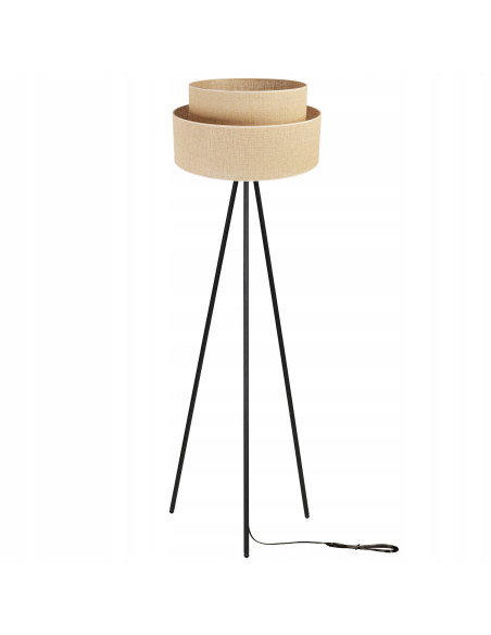 Lampa stojąca JUTA z rattanowym kloszem - stylowy akcent do każdego wnętrza, idealna do sypialni i salonu.