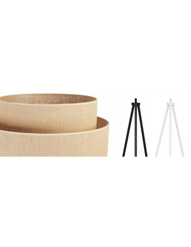 Lampa stojąca JUTA z rattanowym kloszem - stylowy akcent do każdego wnętrza, idealna do sypialni i salonu.
