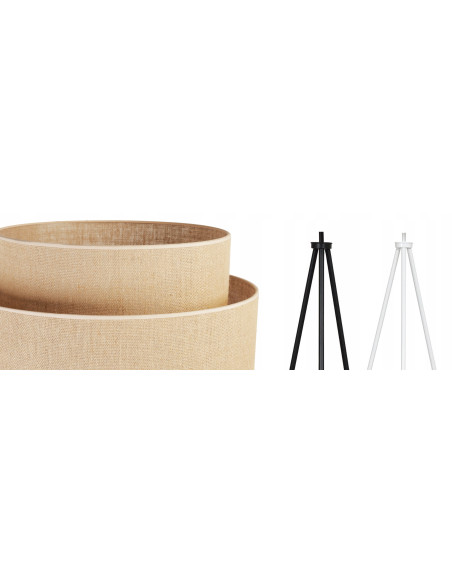 Lampa stojąca JUTA z rattanowym kloszem - stylowy akcent do każdego wnętrza, idealna do sypialni i salonu.