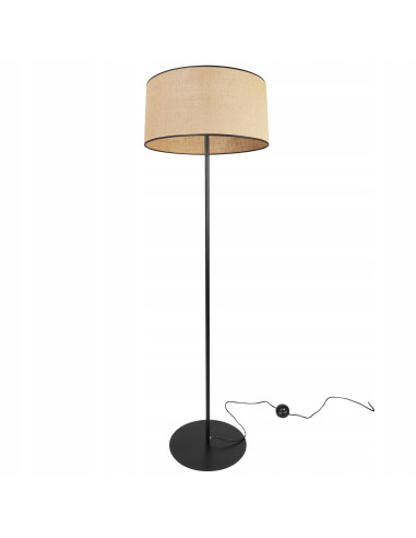 Lampa podłogowa JUTA z rattanowym kloszem – eleganckie oświetlenie w stylu Boho, 153 cm, dostępna w różnych kolorach