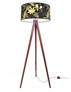 Lampa podłogowa Monstery Dark z kwiatowym motywem, elegancka do salonu i biura, różne kolory klosza i konstrukcji