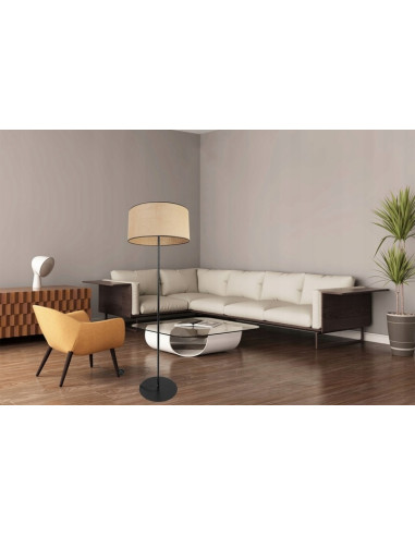 Lampa podłogowa JUTA z rattanowym kloszem – eleganckie oświetlenie w stylu Boho, 153 cm, dostępna w różnych kolorach