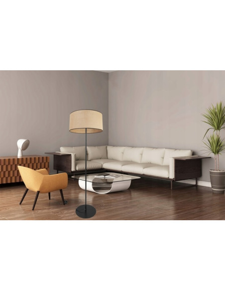 Lampa podłogowa JUTA z rattanowym kloszem – eleganckie oświetlenie w stylu Boho, 153 cm, dostępna w różnych kolorach