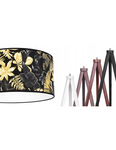 Lampa podłogowa Monstery Dark z kwiatowym motywem, elegancka do salonu i biura, różne kolory klosza i konstrukcji