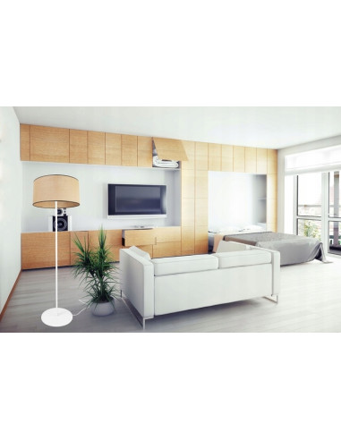 Lampa podłogowa JUTA z rattanowym kloszem – eleganckie oświetlenie w stylu Boho, 153 cm, dostępna w różnych kolorach