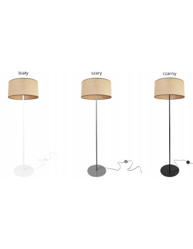 Lampa podłogowa JUTA z rattanowym kloszem – eleganckie oświetlenie w stylu Boho, 153 cm, dostępna w różnych kolorach