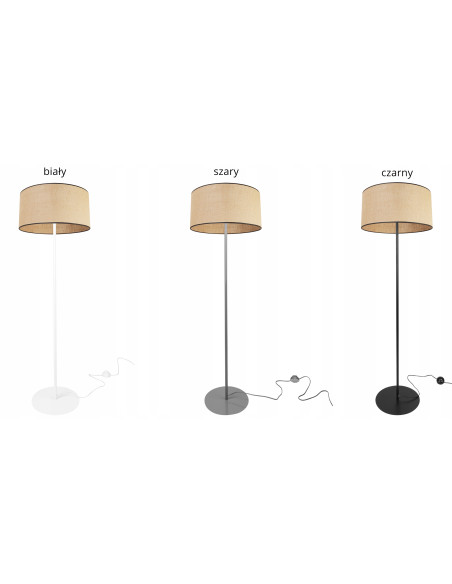 Lampa podłogowa JUTA z rattanowym kloszem – eleganckie oświetlenie w stylu Boho, 153 cm, dostępna w różnych kolorach