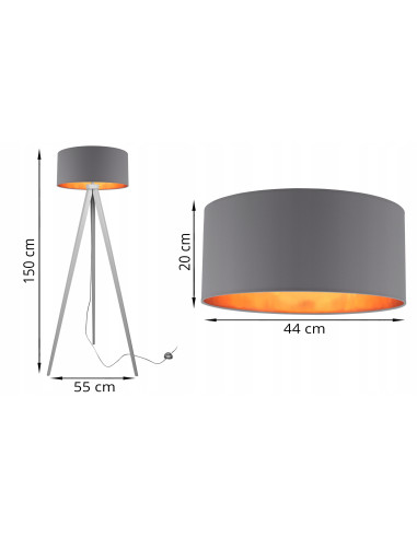 Lampa podłogowa SHADE z zielonym abażurem na trójnogu – elegancki dodatek do sypialni i salonu.