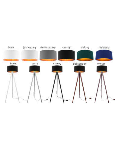 Lampa podłogowa SHADE z zielonym abażurem na trójnogu – elegancki dodatek do sypialni i salonu.