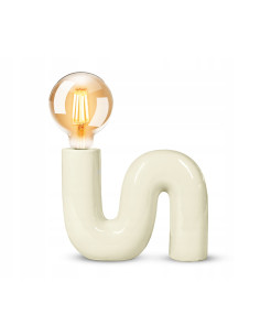 Lampa nocna ceramiczna POP SERPENT 40W - beżowa/złota, nowoczesny design do sypialni i biura 2