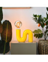 Lampa ceramiczna POP SERPENT E27, nowoczesna wężowa forma, żółta, idealna do salonu i sypialni