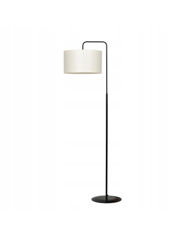 Elegancka lampa podłogowa TRAPO w kolorze ecru z abażurem, idealna do salonu, sypialni i biura, wys. 150 cm.