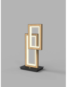 Nowoczesna lampa nocna PESCARA z dotykowym ściemniaczem, elegancki wybór do sypialni i biura w kolorze drewna. 2