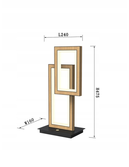 Nowoczesna lampa nocna PESCARA z dotykowym ściemniaczem, elegancki wybór do sypialni i biura w kolorze drewna.