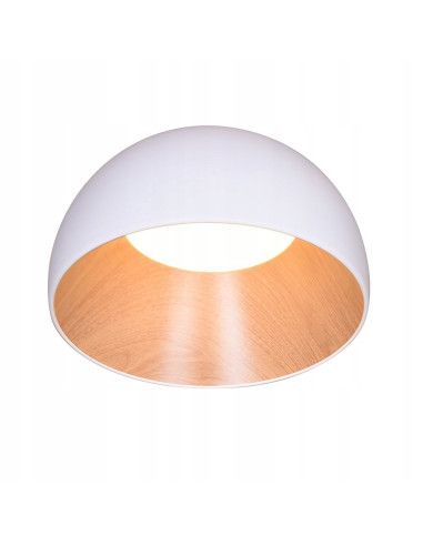 Lampa sufitowa PADELLA w stylu skandynawskim, biała LED z drewnianą obudową - idealna do jadalni i kuchni