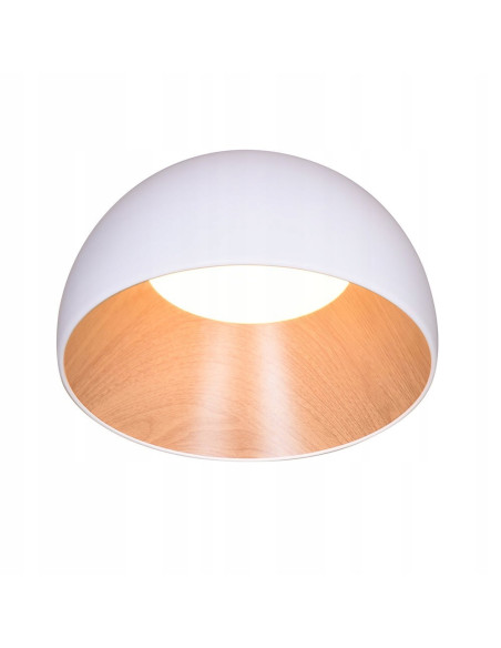 Lampa sufitowa PADELLA w stylu skandynawskim, biała LED z drewnianą obudową - idealna do jadalni i kuchni