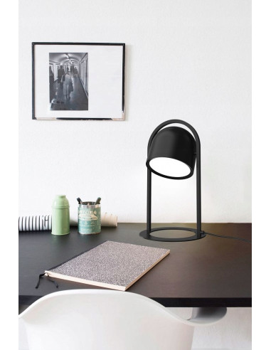 Lampa biurkowa NIZZA, czarna, industrialna, z ściemniaczem i LED 10,5 W, idealna do biura i salonu