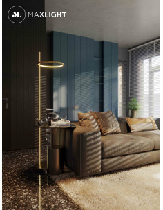 Lampa podłogowa LED Lozanna w złocie - elegancki element oświetlenia do nowoczesnych wnętrz od Maxlight 2