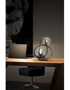 Lampa biurkowa NANCY w nowoczesnym stylu G9 - eleganckie czarne i srebrne oświetlenie do biura i pokoju młodzieżowego 2