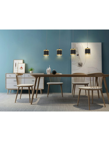 Lampa nocna ze ściemnianiem TOULOUSE w czerni i złocie – elegancka i nowoczesna do sypialni, biura i salonu.