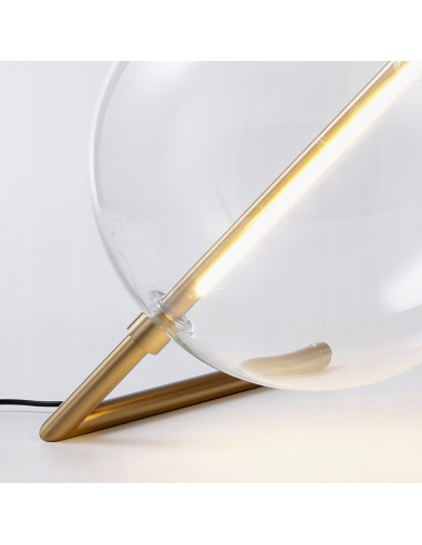 Lampa biurkowa LED AMORE w złotym wykończeniu - eleganckie oświetlenie do biura, salonu i jadalni.