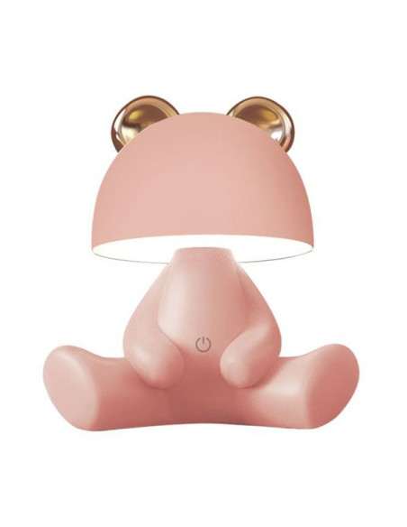 Lampka nocna MIŚ w kolorze różowym – designerska lampa LED do pokoju dziecięcego, dekoracyjna i funkcjonalna.