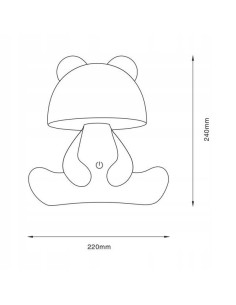 Lampka nocna MIŚ w kolorze różowym – designerska lampa LED do pokoju dziecięcego, dekoracyjna i funkcjonalna. 2