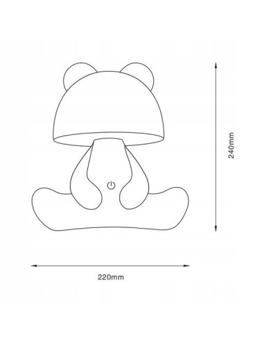 Lampka nocna MIŚ w kolorze różowym – designerska lampa LED do pokoju dziecięcego, dekoracyjna i funkcjonalna.