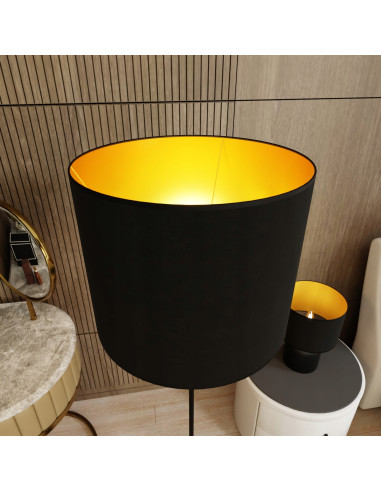 Elegancka Lampa Podłogowa ASPEN w Czarno-Złotym Stylu do Nowoczesnych Wnętrz