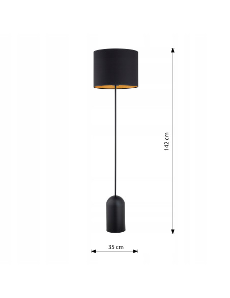 Elegancka Lampa Podłogowa ASPEN w Czarno-Złotym Stylu do Nowoczesnych Wnętrz