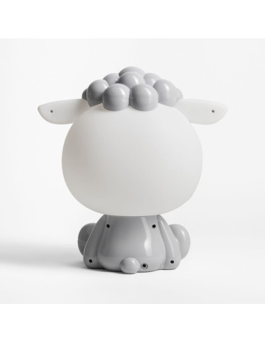 Lampa stołowa OWCA Zuma Line KDR-612-GR w szaro-białym kolorze z LED, idealna do pokoju dziecięcego